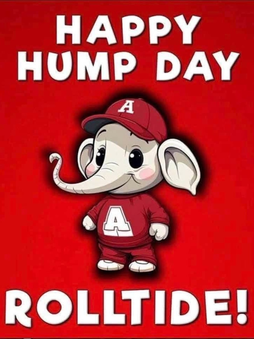 Happy Hump Day Red Elephant Holiday Print - Team A